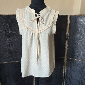 mine Cream Ruffled Tie-Neck Sleeveless Camisole